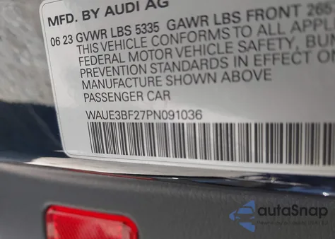 2023 Audi A6 Premium Plus 45 Tfsi Quattro S Tronic z USA, uszkodzony, nr VIN WAUE3BF27PN091036